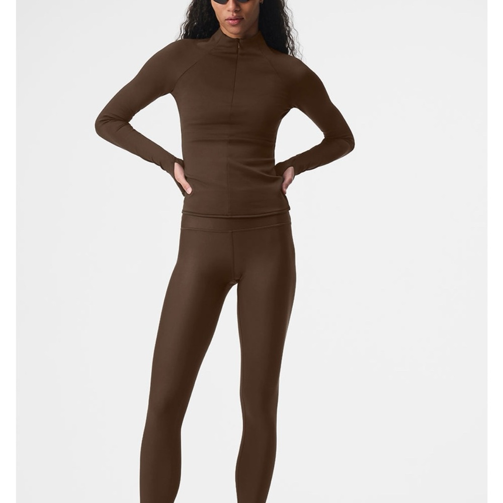 Airlift Winter Warm 1/4 Zip Long Sleeve - Espresso